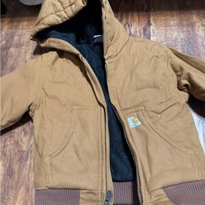Carhartt Kids Tan Puffer Jacket with Black Interior